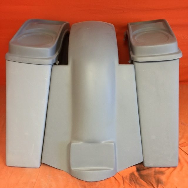 Harley Davidson 4" Extended Stretched Saddlebags   Dual 6 x 9 Speaker Lids & Replacement Fender 09 - 13 - No Cut Outs