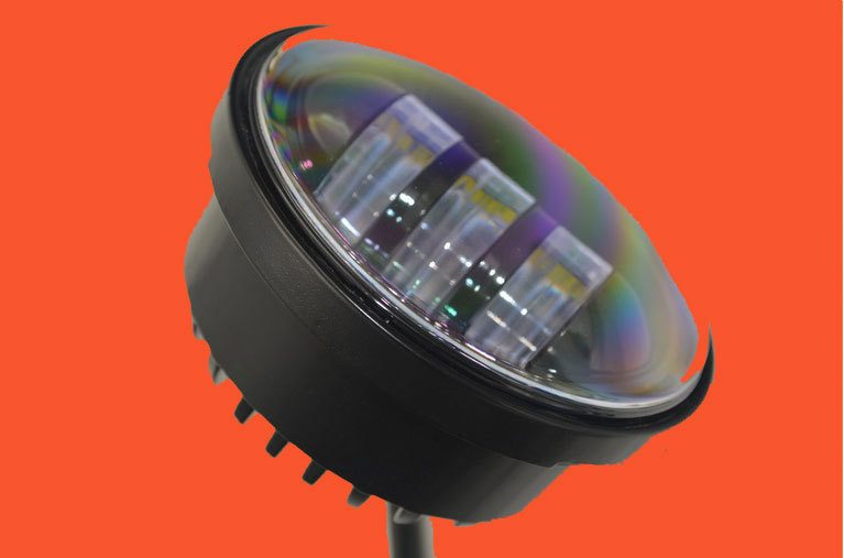 7" DAYMAKER Headlight   Dual 4.5" - 4 1/2" Auxiliary AUX Black Spot Passing LED Fog Lights Bulb Harley SET