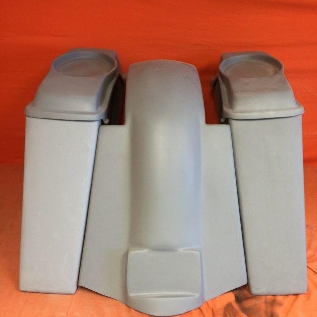 Harley Davidson 4" Extended Stretched Saddlebags   6 x 9 Speaker Lids & Replacement Fender 09 - 13 - No Cut Outs