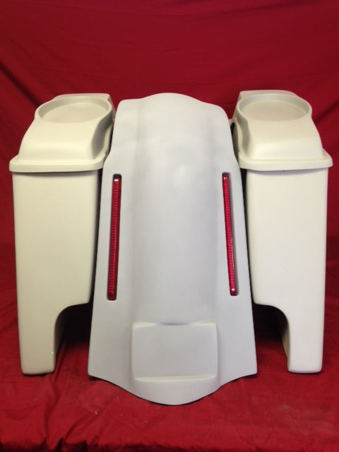 Harley Davidson Bagger 4" inch Stretched Bags 6 x 9 Speaker Lids LED Lights Fender