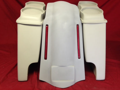 Harley Davidson Bagger 4" inch Stretched Bags Dual 6.5 Speaker Lids LED Lights Fender