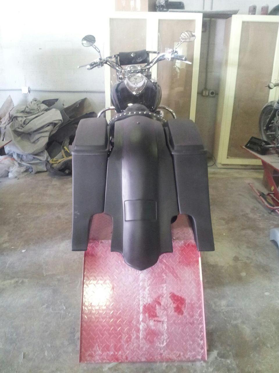 Yamaha Roadstar 1999 - 2007 6" Extended Stretched Out & Down Bags   Rear Fender   No Cut Outs   lids