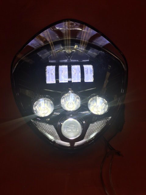 Victory Cross Country DAYMAKER With bottom Halo Chrome Projector HID LED Light Bulb Headlight Motorcycle
