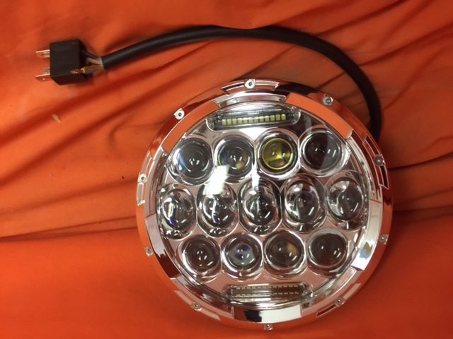 7" DAYMAKER 75W CHROME Projector HID LED Light Bulb Headlight Motorcycle Harley