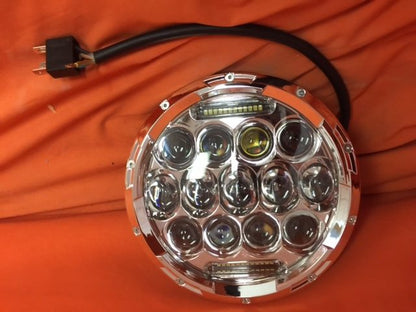 7" DAYMAKER 75W CHROME Projector HID LED Light Bulb Headlight Motorcycle Harley