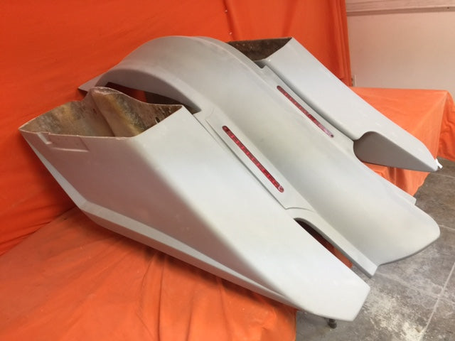 Harley Davidson 6" Trendsetter Extended Saddlebag LED Fender Kit - Right Side Cut Out - No lids
