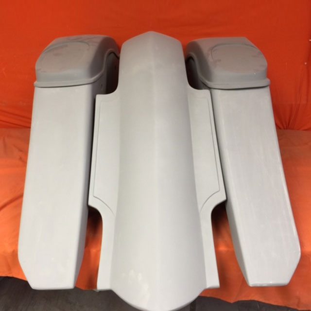 Harley Davidson 6" Trendsetter Extended Saddlebag Fender Kit - No Cut Outs   Dual 6 X 9 Speaker Lids / 2014 - 2018