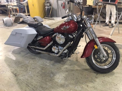 Kawasaki Vulcan & Classic 800 Series 6" Extended Stretched Saddlebags Trendsetter Right Side Cut Out