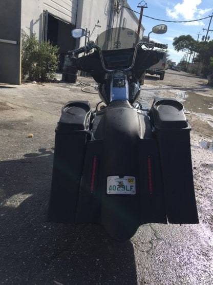 Suzuki C50 / C90 Boulevard 6" Out &amp; Down Saddlebags   Fender &amp; Side Covers, No Cut Outs   Lids &amp; Rail Kit