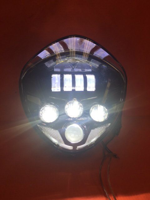 Victory Cross Country DAYMAKER With bottom Halo Chrome Projector HID LED Light Bulb Headlight Motorcycle