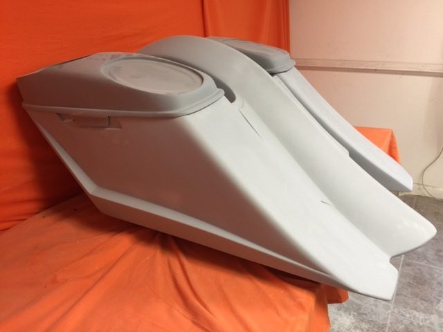 Harley Davidson 6" Trendsetter Extended Saddlebag Fender Kit - No Cut Outs   6 X 9 Speaker Lids / 2014 - 2018