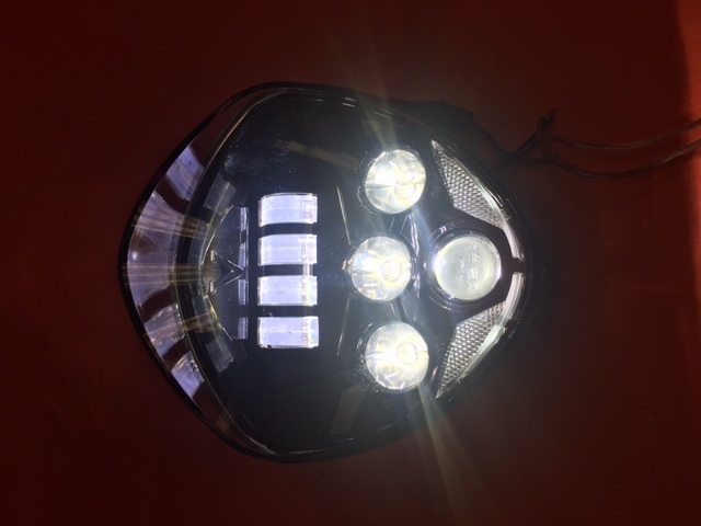 Victory Cross Country DAYMAKER With bottom Halo Black Projector HID LED Light Bulb Headlight Motorcycle