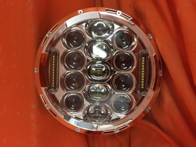 7" DAYMAKER 75W CHROME Projector HID LED Light Bulb Headlight Motorcycle Harley