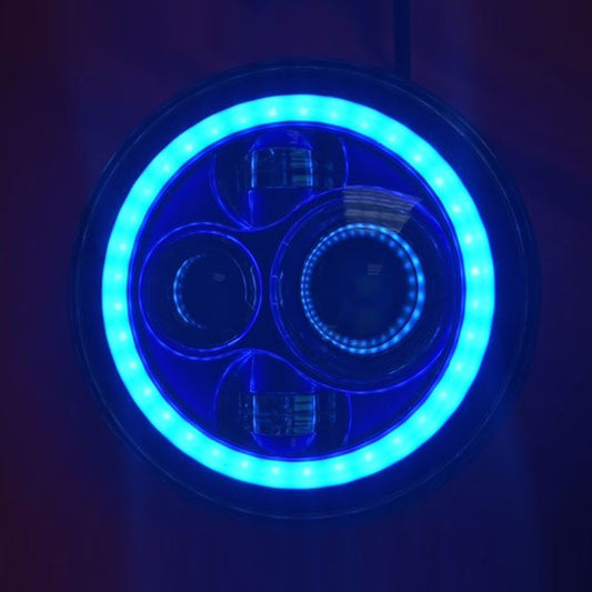 7" DAYMAKER Replacement BLUE With BLUE Halo Projector HID LED Light Bulb Headlight Motorcycle Harley
