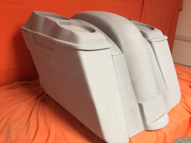 Honda VTX 1300 / 1800 5" Extended Stretched Saddlebags   Rear Fender No Cut Outs   Dual 6.5" Speaker Lids