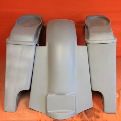 Harley Davidson 4" Extended Stretched Saddlebags   6.5" Speaker Lids & Replacement Fender 89 - 08