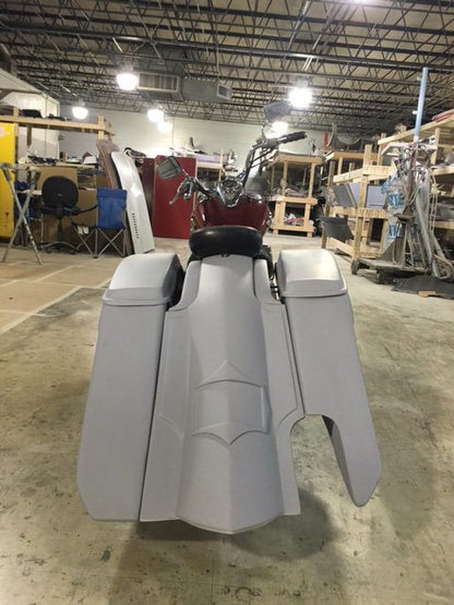 Kawasaki Vulcan & Classic 800 Series 6" Extended Stretched Saddlebags Trendsetter Right Side Cut Out