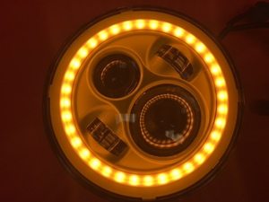 7" DAYMAKER Kawasaki Vulcan Nomad 800 Chrome With Amber Halo HID LED Light Bulb Headlight Motorcycle