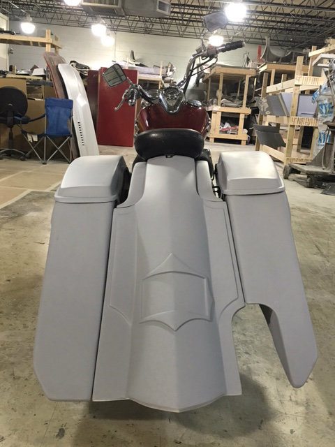Kawasaki Vulcan & Classic 800 Series 6" Extended Stretched Saddlebags Trendsetter Right Side Cut Out