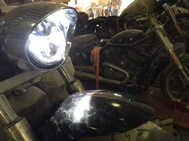 Honda VTX 1300 / 1800 C / R / S - 5 3/4" DAYMAKER Halo Black HID LED Light Bulb Headlight Motorcycle 5.75"   Mount