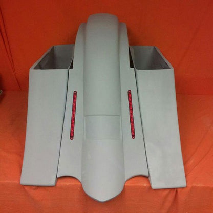 Harley Davidson 6" Heritage Softail Out & Down Extended Saddlebags, No lids   LED Fender No Cutouts
