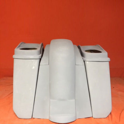 Honda VTX 1300 / 1800 5" Extended Stretched Saddlebags   Rear Fender No Cut Outs   Dual 6 X 9 Speaker Lids