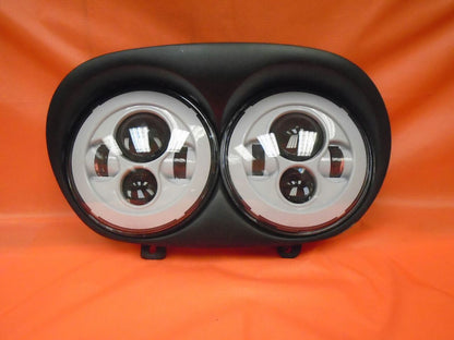 DUAL 7" WHITE DAYMAKER 2014 - 2018   LED ROAD GLIDE Light Bulb Headlight Harley   Bezel