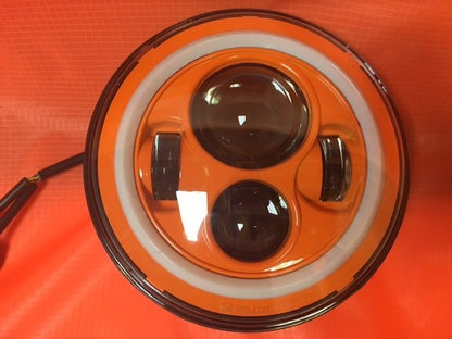 7" DAYMAKER Replacement ORANGE With White Halo Projector HID LED Light Bulb Headlight Motorcycle Harley