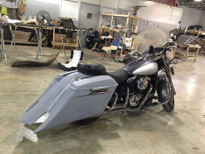 Kawasaki Nomad Vulcan 1500 6" Extended Stretched BOLT ON Trendsetter Bags   Rear Fender Dual Cut Out