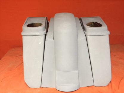 Honda VTX 1300 / 1800 5" Extended Stretched Saddlebags   Rear Fender No Cut Outs   Dual 6 X 9 Speaker Lids