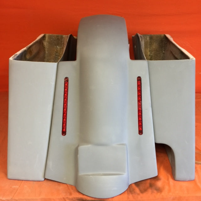 Harley Davidson 4" Extended Stretched Saddlebags & Replacement LED Fender 09 - 13 - Right Side Cut Out
