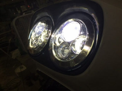 DUAL 7" DAYMAKER HID LED Replacement ROAD GLIDE Chrome Light Bulb Headlight Motorcycle Harley Bezel