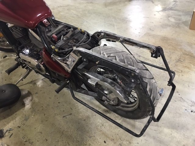 Kawasaki Vulcan & Classic 800 Series 6" Extended Stretched Saddlebags Trendsetter Right Side Cut Out