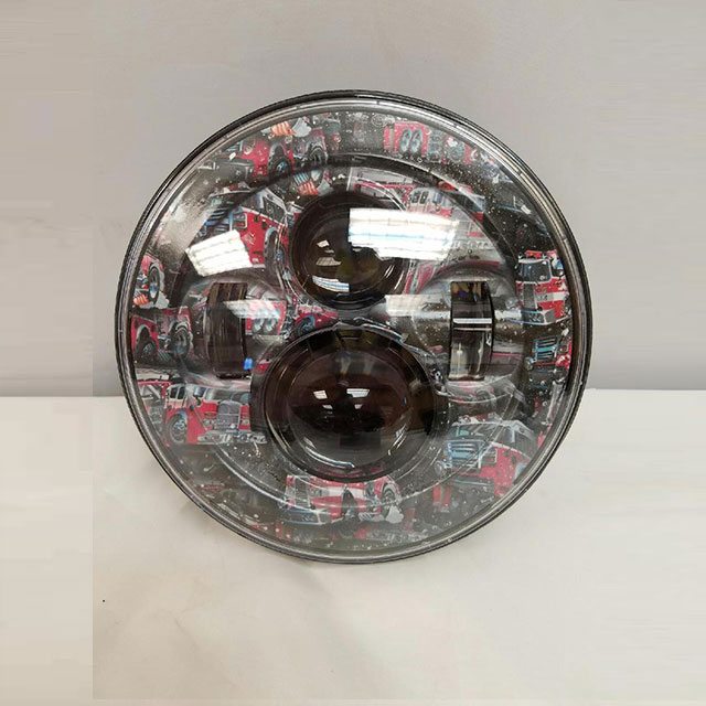 7" DAYMAKER Replacement Fire Trucks Design Projector HID LED Light Bulb Headlight Motorcycle Harley