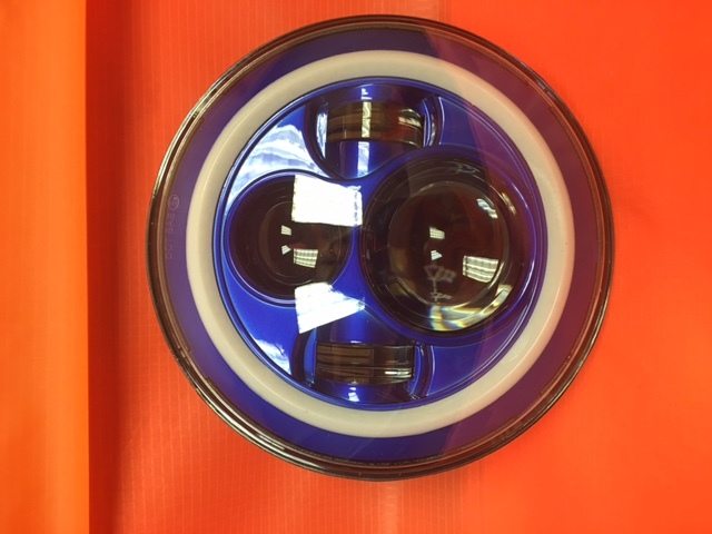 7" DAYMAKER Replacement BLUE With BLUE Halo Projector HID LED Light Bulb Headlight Motorcycle Harley