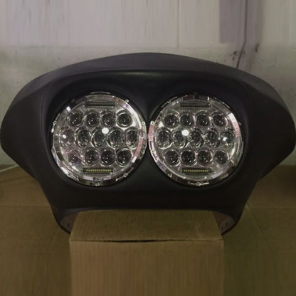 DUAL 7" DAYMAKER 75 WATT LED Replacement ROAD GLIDE Chrome Light Bulb Headlight Motorcycle Harley   Bezel