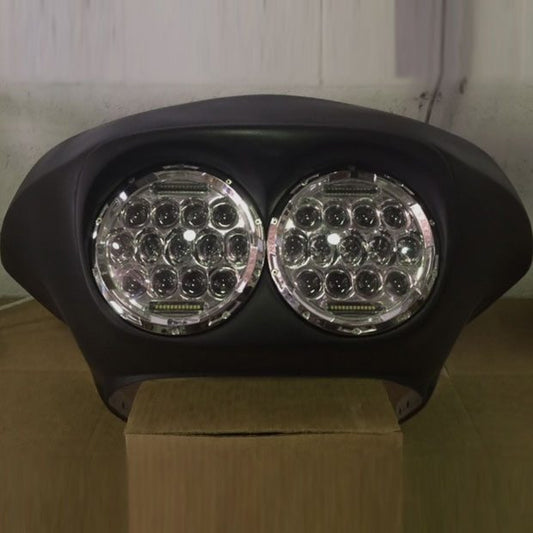 DUAL 7" DAYMAKER 75 WATT LED Replacement ROAD GLIDE Chrome Light Bulb Headlight Motorcycle Harley   Bezel