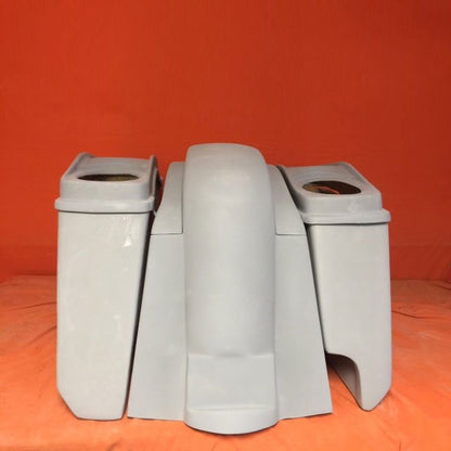 Honda VTX 1300 / 1800 5" Extended Stretched Saddlebags   Rear Fender Right Side Cut Out   Dual 6 X 9 Speaker Lids