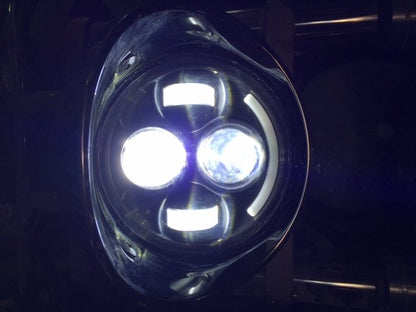 Honda VTX 1300 / 1800 C / R / S - 5 3/4" DAYMAKER Chrome HID LED Light Bulb Headlight Motorcycle 5.75" Mount