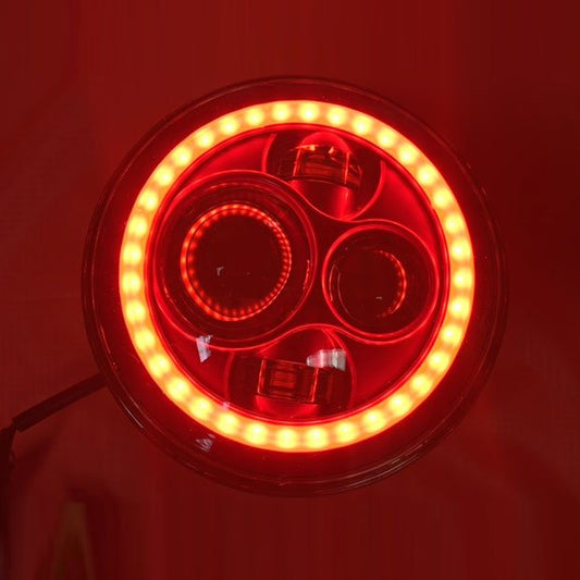 7" DAYMAKER Replacement RED With Red Halo Projector HID LED Light Bulb Headlight Motorcycle Harley