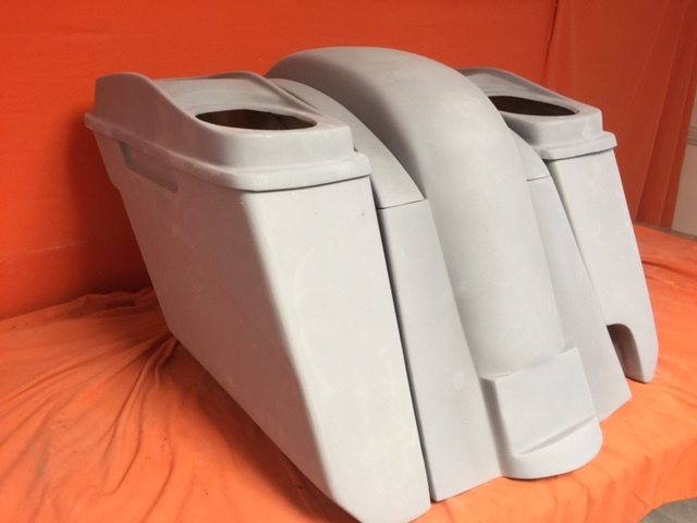 Honda VTX 1300 / 1800 5" Extended Stretched Saddlebags   Rear Fender Right Side Cut Out   Dual 6 X 9 Speaker Lids