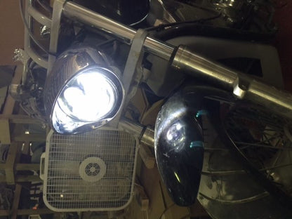 Honda VTX 1300 / 1800 C / R / S - 5 3/4" DAYMAKER Chrome HID LED Light Bulb Headlight Motorcycle 5.75" Mount