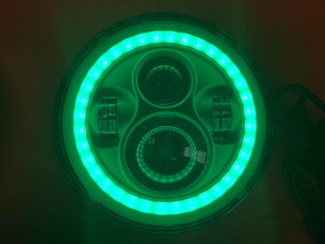 7" DAYMAKER Replacement GREEN With Green Halo Projector HID LED Light Bulb Headlight Motorcycle Harley