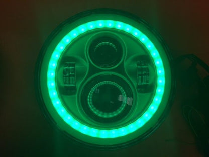 7" DAYMAKER Replacement GREEN With Green Halo Projector HID LED Light Bulb Headlight Motorcycle Harley