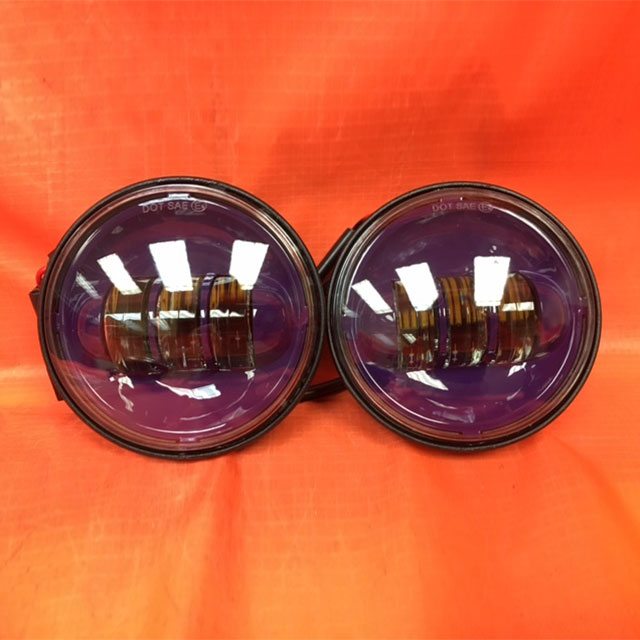 4.5" Auxiliary DAYMAKER PURPLE Spot Passing HID LED Fog Lights Bulb Motorcycle Harley AUX PAIR 4-1/2"