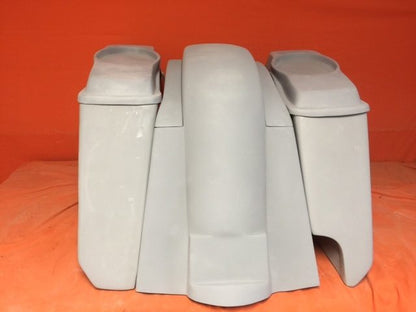 Honda VTX 1300 / 1800 5" Extended Stretched Saddlebags   Rear Fender Right Side Cut Out   6 X 9 Speaker Lids