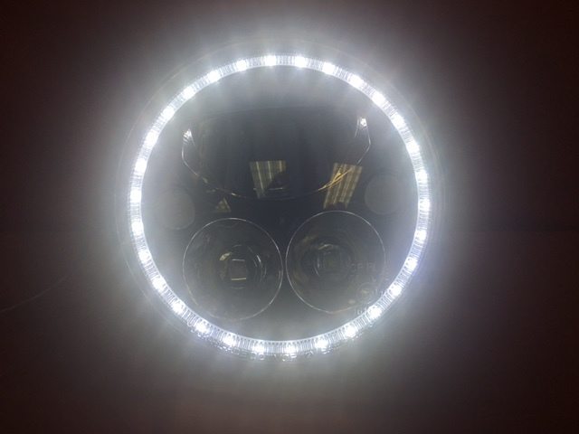 7" DAYMAKER Killer Replacement Black Projector HID LED Light Bulb Headlight Motorcycle Harley