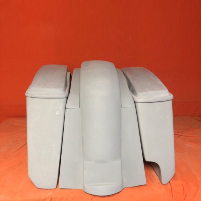 Honda VTX 1300 / 1800 5" Extended Stretched Saddlebags   Rear Fender Right Side Cut Out   Lids