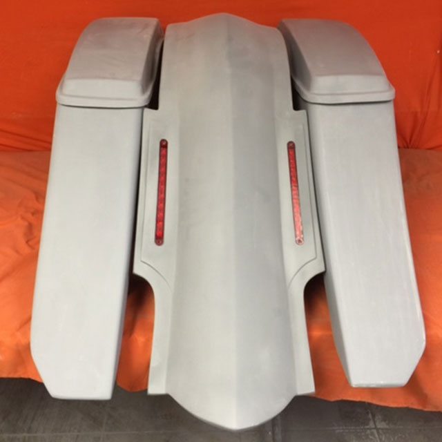 Harley Davidson 6" Trendsetter Extended Saddlebag LED Fender Kit - No Cut Outs   Lids / 2014 - 2018