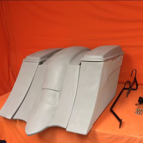 Suzuki C50 / C90 Boulevard 6" Out &amp; Down Saddlebags   Fender &amp; Side Covers, No Cut Outs   Lids &amp; Rail Kit
